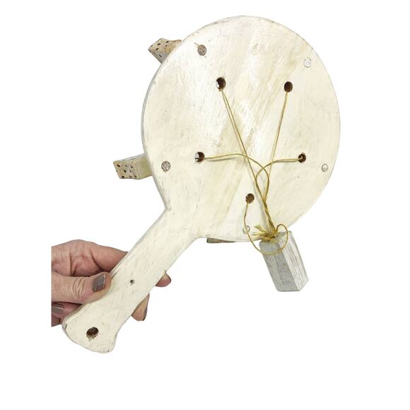 Vintage Folk Art Handmade Toy Chickens Eating When Moved in Circle - Picture 6 of 6